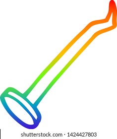 rainbow gradient line drawing cartoon nail