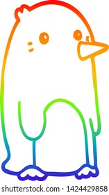 Regenbogengradientenzeichnung eines Cartoon-Pinguins