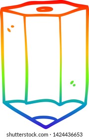 dibujo de una línea de degradado de color arcoiris de un lápiz de color caricatura