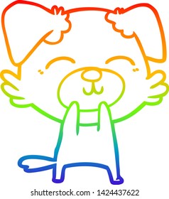 Regenbogengradientenzeichnung eines Cartoon-Hundes