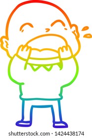 Regenbogen-Farbverlauf-Zeichnung eines Zeichens, der Glatzköpfer schreien
