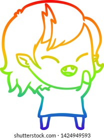 dibujo de una caricatura de una chica vampiresa riéndose