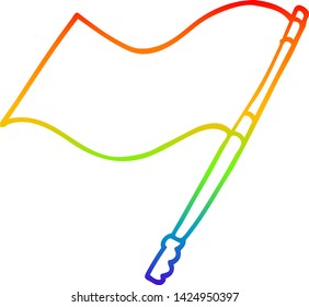 rainbow gradient line drawing of a cartoon flag