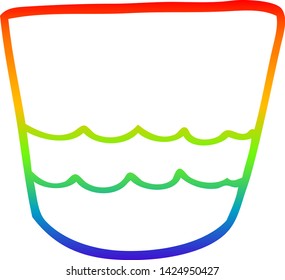 rainbow gradient line drawing of a cartoon pot