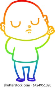 Regenbogen-Farbverlauf-Zeichnung eines Karikaturenkampfmannes