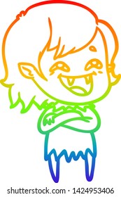 dibujo de una caricatura de una chica vampiresa riéndose