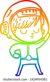 Regenbogengradientenzeichnung einer Astronautin