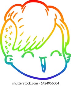 dibujo de una cara femenina de dibujos animados con gradiente de arco iris