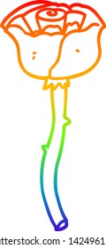 rainbow gradient line drawing of a cartoon flower
