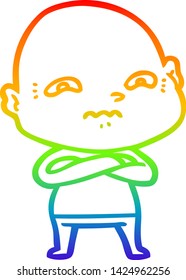 dibujo de una línea de gradiente de arco iris de un hombre nervioso