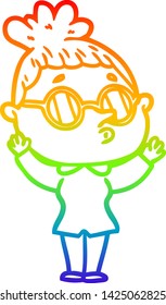 dibujo de una mujer de dibujos animados con gafas