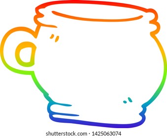 rainbow gradient line drawing of a cartoon cup