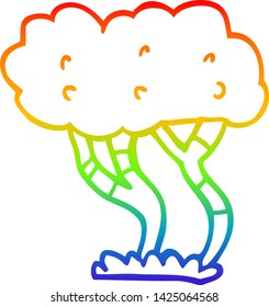 Regenbogengradientenzeichnung eines Cartoonbaums
