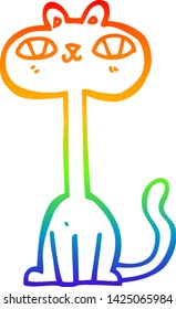 Regenbogengradientenzeichnung einer Cartoon Katze