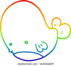 Regenbogengradientenzeichnung eines Cartoon Wal