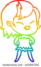 dibujo de una caricatura de una chica vampiresa riéndose