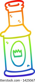 rainbow gradient line drawing of a cartoon alcoholic drink