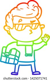 Regenbogen-Farbverlauf-Zeichnung eines Cartoon-Coole