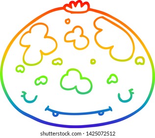 Regenbogengradientenzeichnung eines Cartoon-Squash
