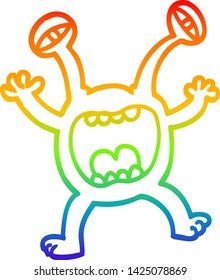 Regenbogengradientenzeichnung eines Zeichentrickmonsters