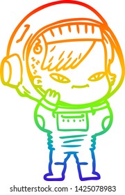 Regenbogengradientenzeichnung einer Astronautin