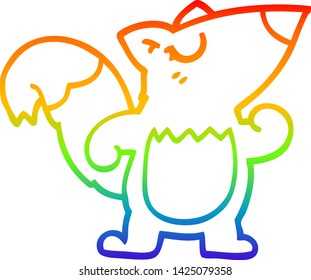 Regenbogengradientenzeichnung eines selbstbewussten Eichhörnchens