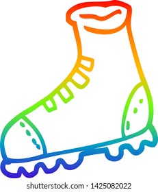 dibujo de una línea de gradiente de arco iris de una caricatura que recorre el arranque