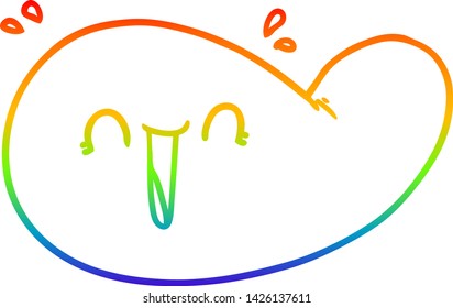 dibujo de línea de gradiente de arco iris de una vejiga de gall de dibujos animados