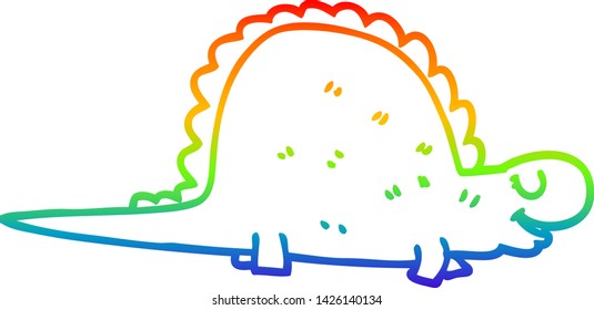 Regenbogen-Farbverlauf-Zeichnung eines Cartoons prähistorischen Dinosauriers