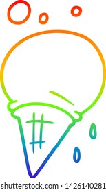 Regenbogengradientenzeichnung eines Cartoon-Eis
