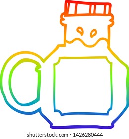 dibujo de la línea de gradiente del arco iris de una miel de dibujos animados