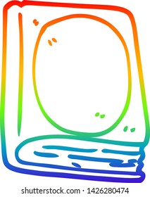 rainbow gradient line drawing of a cartoon reading book