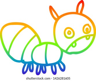 dibujo de una caricatura ansiosa en la línea de gradiente de arco iris