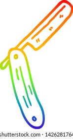 rainbow gradient line drawing of a cartoon old style razor