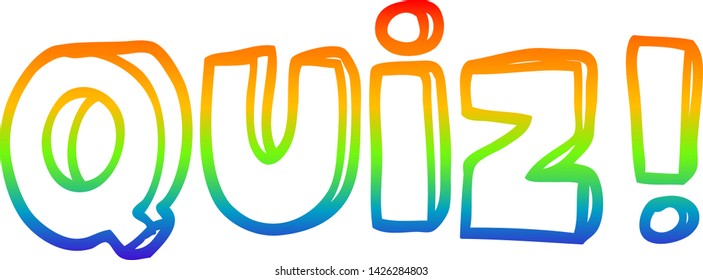dibujo de línea de gradiente de arco iris de una tipografía de prueba de dibujos animados
