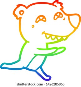 Regenbogengradientenzeichnung eines Cartoon-Bären