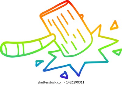 Regenbogengradientenzeichnung eines Cartoons aus Holz