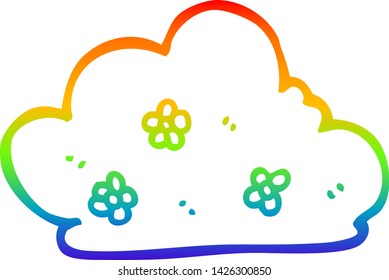 dibujo de línea de gradiente de arco iris de una cobertura de dibujos animados
