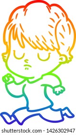 Regenbogengradientenzeichnung einer Cartoon-Frau