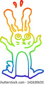 Regenbogen-Farbverlauf-Zeichnung eines Cartoons angeregtes Kaninchen