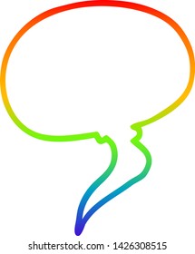 dibujo de línea de gradiente de arco iris de una burbuja de habla de dibujos animados