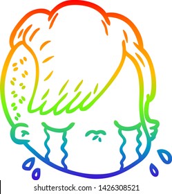 Regenbogengradientenzeichnung eines weiblichen Cartoons