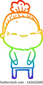 dibujo de una anciana pacífica con gradiente de arco iris