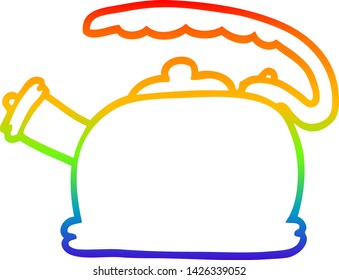 Regenbogen-Farbverlauf-Zeichnung eines Zeichentrickkessel