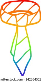 desenho de linha de gradiente do arco-íris de uma gravata de desenho animado