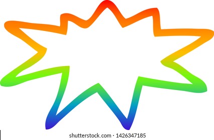 dibujo de línea de gradiente de arco iris de una banda de dibujos animados