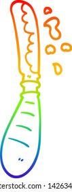 rainbow gradient line drawing of a cartoon jam spreading knife