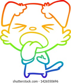 Regenbogengradientenzeichnung eines verkleideten Hundes