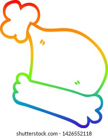 rainbow gradient line drawing of a cartoon christmas hats
