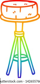 Regenbogengradientenzeichnung eines Cartoon-Frühstückshools